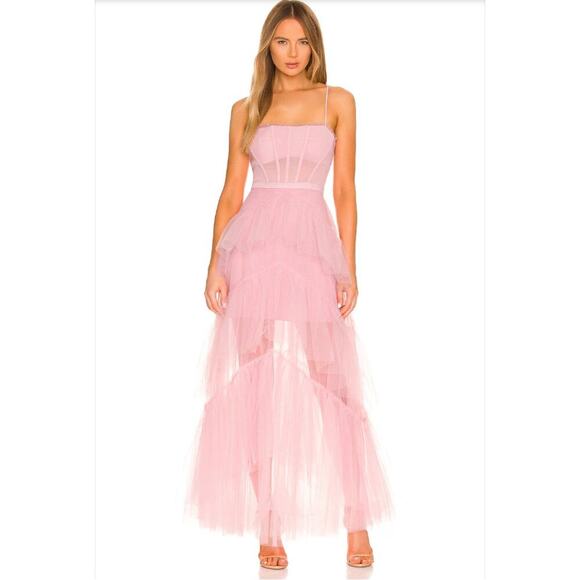 BCBGMAXAZRIA Corset Tulle Gown in Pink Tint  US 4 - Picture 1 of 11